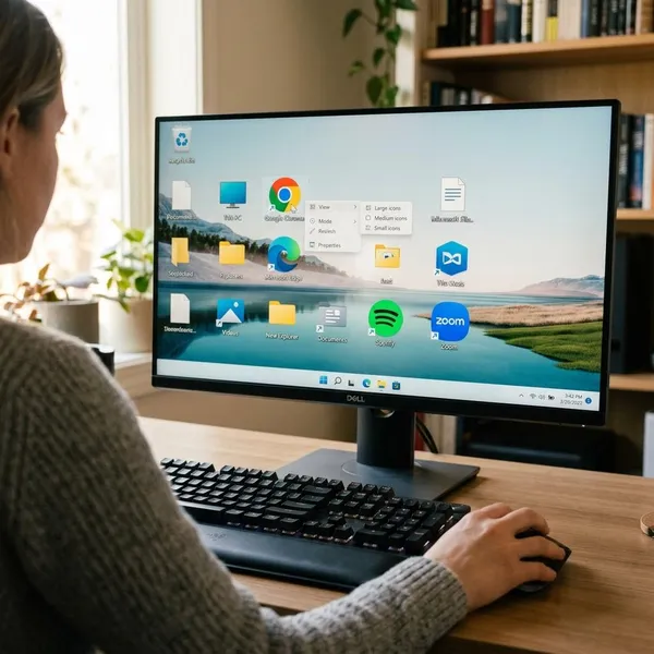 cambiar tamaño icono escritorio